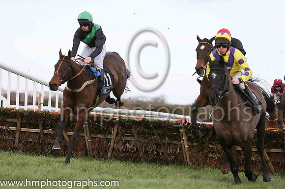 08 Trucking Along ( 1 , yellow, purple chevrons ) and A.E. Lynch - Trainer : S.R.B. Crawford - Owner : Mrs Denise Bailey