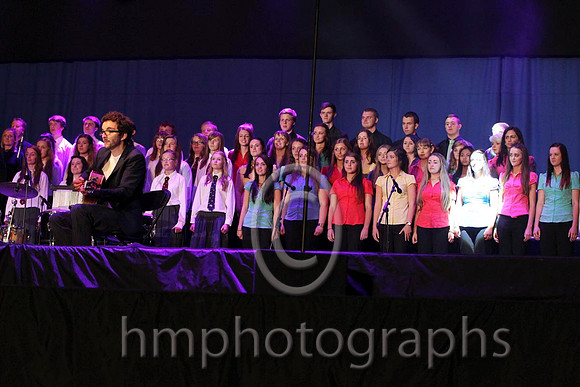 Andrea Begley winner of The Voice 2013 entertaining the crowd at the WPFG Games opening ceremony in Belfast - CU2D9608-177