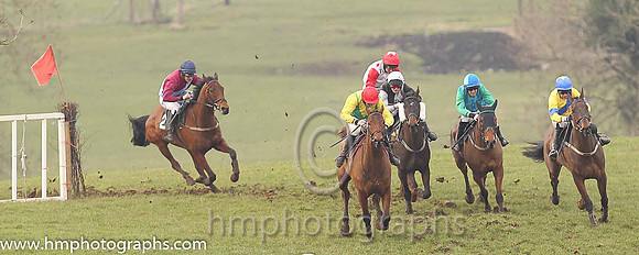 01st M M D SIZER and J J Codd ( 10 , EMERALD GREEN,yellow chevron; yellow, plain sleeves; red cap ) Trainer: J.T.R. Dreaper,, Owner : Potts, Alan