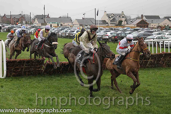 13th Illuminati (FR) ( 2 , beige, brown chevron ) and D.G. Lavery (5) - Trainer : B. R. Hamilton - Owner : Sean Macklin