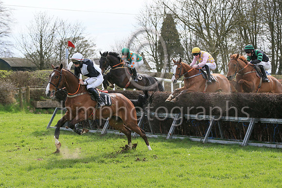 BALLYBRITTAS and C Abernathy ( 11 ,Antrim (H)- BLACK &amp; WHITE QTD; black &amp; white hlvd sleeves; white cap ) Trainer: Colin S. McKeever,, Owner : W.W. Dennison
