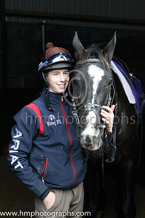 Don Cossack and Bryon Cooper at the Leopardstown  Horse Racing Ireland launch of the Christmas Festival at Gordon Elliot's yard
