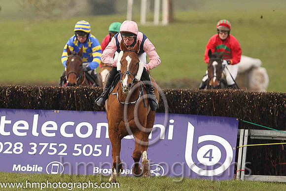 01st CURRENT EXCHANGE and T Donworth ( 5 , DARK BLUE,pink chevron; pink sleeves; pink cap ) Trainer: Gordon Elliott,, Owner : Partnership Kaniz Bloodstock Investments