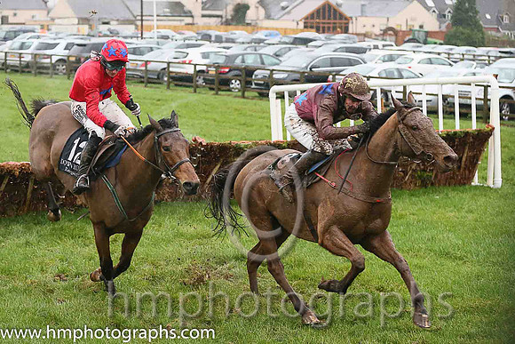 02nd Infrontofthejudge ( 8 , maroon, royal blue stars ) and P.D. Kennedy (5) - Trainer : J.J.Lambe - Owner : M.Abernethy