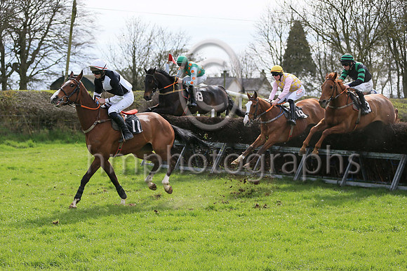 BOLD RECRUIT and D McGill ( 19 , PINK &amp; YELLOW CHECK; pink sleeves; yellow cap ) Trainer: Warren Ewing,, Owner : Warren Ewing