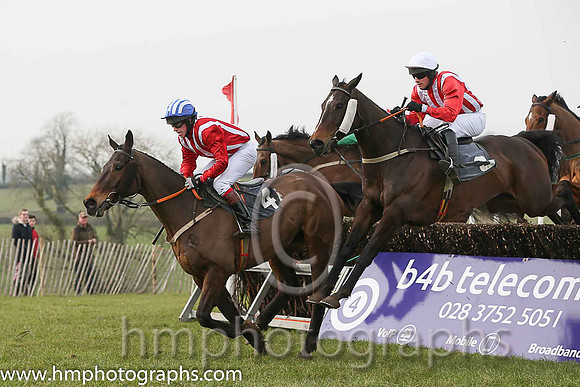 03rd KERRIB CASTLE and D J McConville ( 4 , RED  WHITE STRIPES; red, plain sleeves; blue and white cap ) Trainer: Stephen McConville,, Owner : Michael McConville