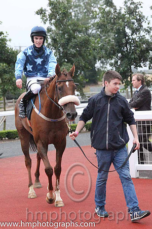 01st dh He'llberemembered ( 6 , dark blue, light blue stars ) and T.P. Madden (5) - Trainer : P.G. Fahey - Owner : Mrs Mary Lett/P.G. Fahey
