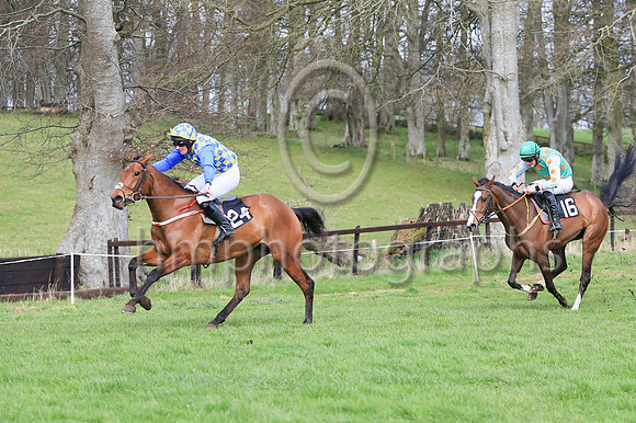 1st Star of Hoiho (24, light bkue and green diamonds) , jockey J W Hendrick