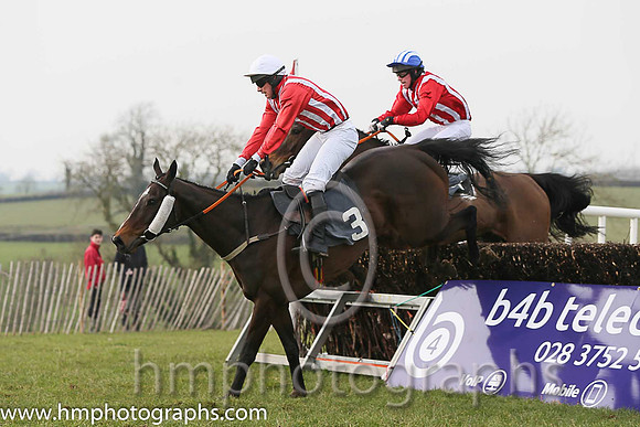 01st ANSEANACHAI CLISTE and M McConville ( 3 , RED  WHITE STRIPES; red, plain sleeves; white cap ) Trainer: Stephen McConville,, Owner : Michael McConville