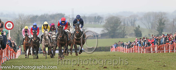 01st SIXTEEN AGAIN and M J O'Hare ( 13 , YELLOW,black chevron; yellow, plain sleeves; white  yellow check cap ) Trainer: B.P. Galvin,, Owner : Noreen Galvin