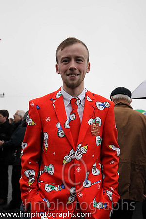 Drew Jamison of Lisburn dressed in Christmas dress at Down Royal on Boxing Day