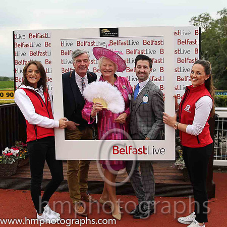 Dame Mary Peters with the Belfast Live team sponsors of racinig at Down Royal