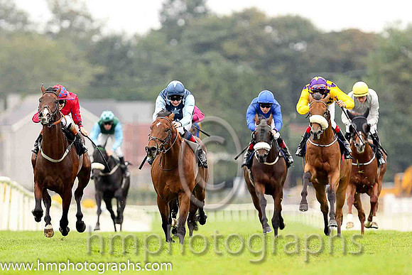 01st Downforce ( 2 , dark blue, light blue stars ) and D.P. McDonogh - Trainer : W. McCreery - Owner : Mrs A.M. Burns