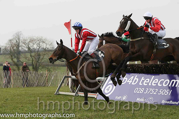 03rd KERRIB CASTLE and D J McConville ( 4 , RED  WHITE STRIPES; red, plain sleeves; white cap ) Trainer: Stephen McConville,, Owner : Michael McConville