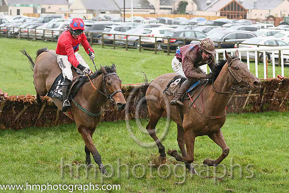 02nd Infrontofthejudge ( 8 , maroon, royal blue stars ) and P.D. Kennedy (5) - Trainer : J.J.Lambe - Owner : M.Abernethy