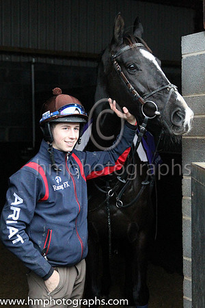 Don Cossack and Bryon Cooper at the Leopardstown  Horse Racing Ireland launch of the Christmas Festival at Gordon Elliot's yard