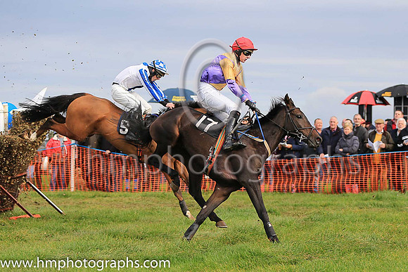 DANCE THE RAPIDS and A J Fox ( 17 , PURPLE,yellow diabolo; purple  yellow hlvd sleeves; purple cap ) Trainer: Adrian McGuinness,, Owner : Joseph Kenny