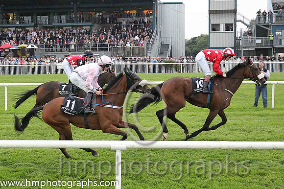 13th Dancing Bride ( 11 , pink and white diamonds ) and D.M. Melia (2) - Trainer : John C. McConnell - Owner : Rockview Racing Club