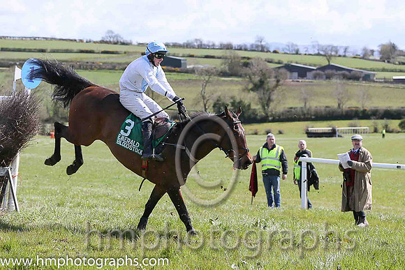 02nd ALMOST THERE and M J O'Hare ( 3 , WHITE,light blue chevron; white sleeves; light blue cap ) Trainer: J.G. Cosgrave,, Owner : J.G. Cosgrave