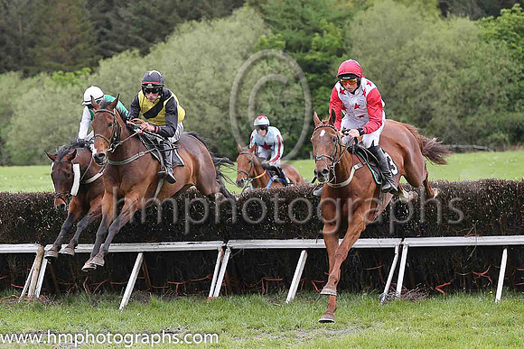 01st THE TRIGGER and J J Codd ( 13 , WHITE,red stars; red, plain sleeves; red cap,white star ) Trainer: Caroline McCaldin,, Owner : James Killen