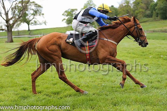 01st KINNACALLY and J C Barry ( 4 ,Antrim (H) - BLACK,white cross belts; blue sleeves; yellow cap ) Trainer: Paul McAleese,, Owner : William Logan