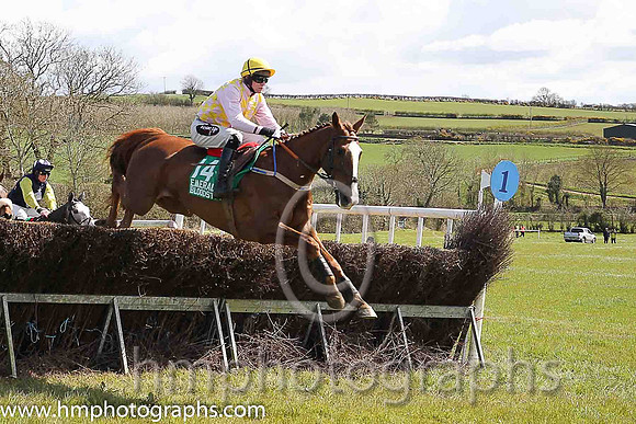 BATTLE HARD and H D Dunne ( 14 , PINK  YELLOW CHECK; pink sleeves; yellow cap ) Trainer: Warren Ewing,, Owner : Warren Ewing