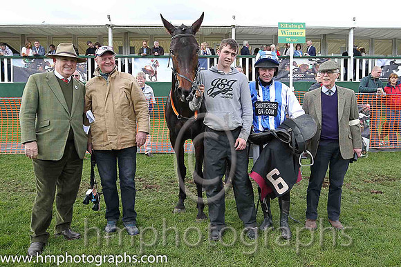 01st MYSTIC THEATRE and N McParlan ( 6 , BLUE  WHITE STRIPES; white, plain sleeves; blue  white striped cap ) Trainer: C.A. McBratney,, Owner : Mrs. Rose Boyd