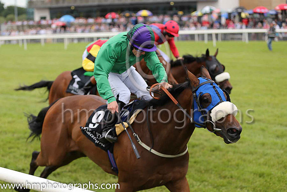 01st Forbear and Wayne Lordan (emerald green and purple and dark green cap) , trainer P Twomey win the Value Cabs Handicap at Down Royal