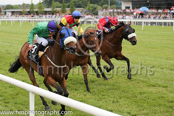 01st Forbear and Wayne Lordan (emerald green and purple and dark green cap) , trainer P Twomey win the Value Cabs Handicap at Down Royal