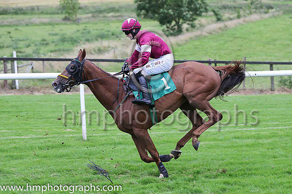 04th Night Generation and J M Moore ( 1 , maroon, white star ) Trainer - N Meade