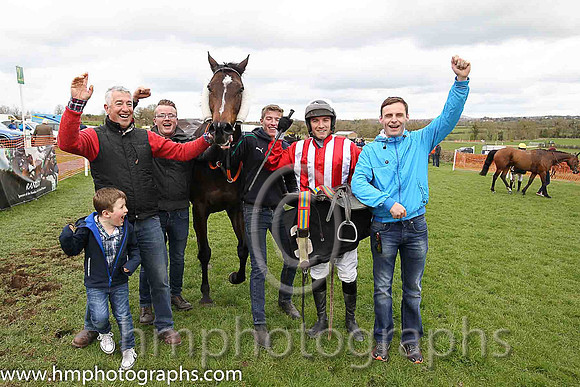 01st ANSEANACHAI CLISTE and M McConville ( 3 , RED  WHITE STRIPES; red, plain sleeves; white cap ) Trainer: Stephen McConville,, Owner : Michael McConville