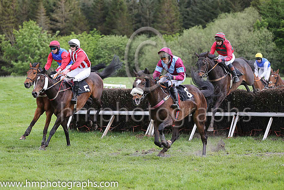 02nd NOT BEFORE EIGHT and Ms S Larkin ( 1 , EMERALD GREEN,red chevrons; red sleeves; red  emerald green hooped cap ) Trainer: D.M. Christie,, Owner : D.M. Christie