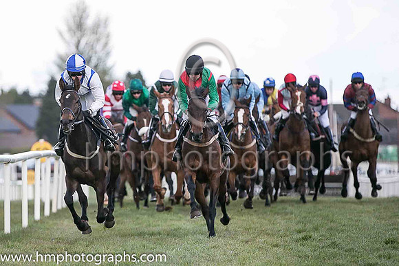 03rd Innocent Verdict ( 15 , royal blue, white cross sashes ) and Miss J M Mangan - Trainer : John Feane - Owner : P J Hyland