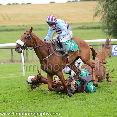 Fell Galveston and J W Kennedy ( 1 , royal blue and black check ) Trainer - G Elliott