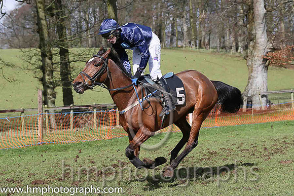 02nd RED CON ONE and B G Crawford ( 5 , DARK BLUE,light blue cross of lorraine; dark blue sleeves; dark blue cap ) Trainer: S.R.B. Crawford,, Owner : Christopher K. Johnson