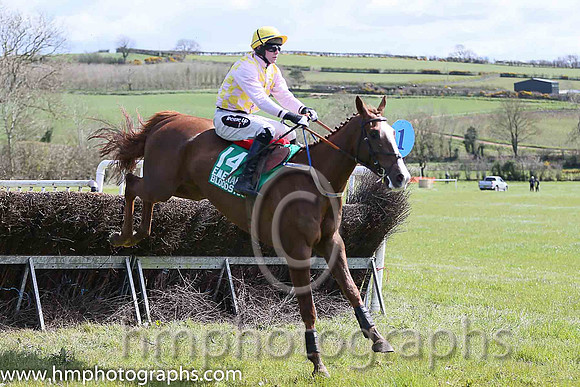 BATTLE HARD and H D Dunne ( 14 , PINK  YELLOW CHECK; pink sleeves; yellow cap ) Trainer: Warren Ewing,, Owner : Warren Ewing