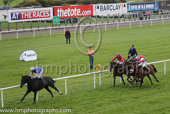 01st Fighting Days (13, royal blue, white sleeves ) and Shane Shortall, Trainer F Flood, Owner Kevin Cunningham and T Owens