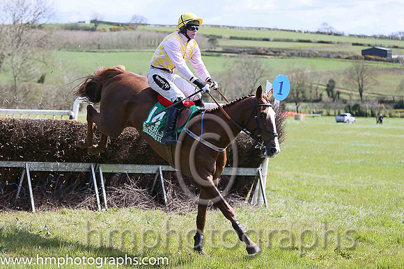 BATTLE HARD and H D Dunne ( 14 , PINK  YELLOW CHECK; pink sleeves; yellow cap ) Trainer: Warren Ewing,, Owner : Warren Ewing