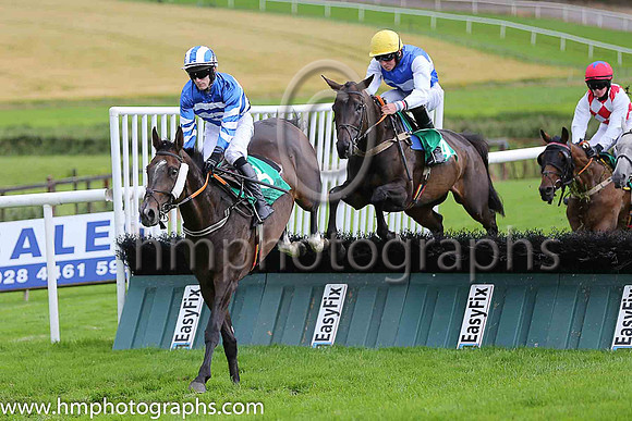 03rd Fiddle The Till and A Ring ( 8 , royal blue and white hoops ) Trainer - P J Rothwell