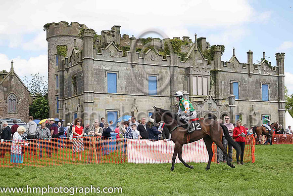 Horses leave the parade ring for the first race at The Fermanagh Harriers Hunt Club at Necarne Euestrian Centre Irvinestown
