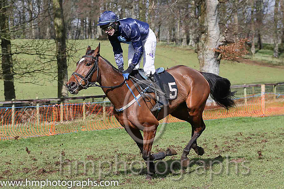 02nd RED CON ONE and B G Crawford ( 5 , DARK BLUE,light blue cross of lorraine; dark blue sleeves; dark blue cap ) Trainer: S.R.B. Crawford,, Owner : Christopher K. Johnson