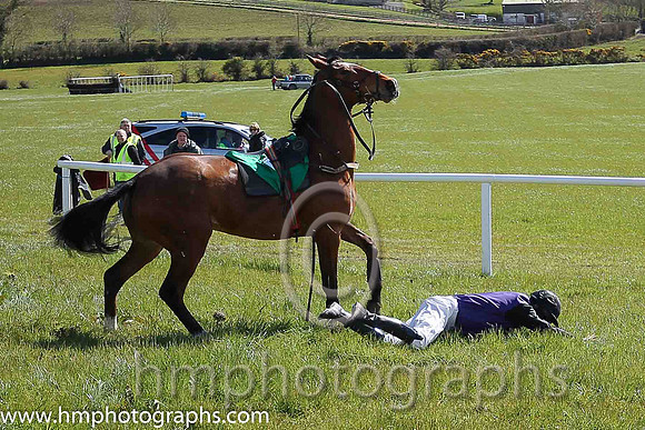First Outcome (5, purple, black plain sleeves) and Jonathan Canavan,trainer L Lennon, owner J Canavan
