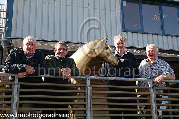 Pat McCartan, Colman Trainor, Sean McConnell and Brendan McConnell enjoy the racing at Down Royal