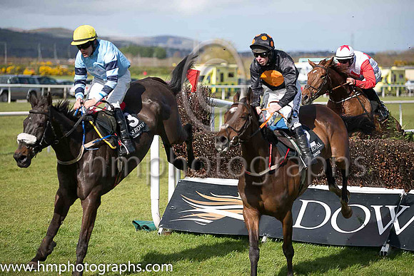 05th Strongpoint ( 3 , light blue, light blue and dark blue hooped sleeves ) and R C Colgan - Trainer : S R B Crawford - Owner : Mrs C McAlister