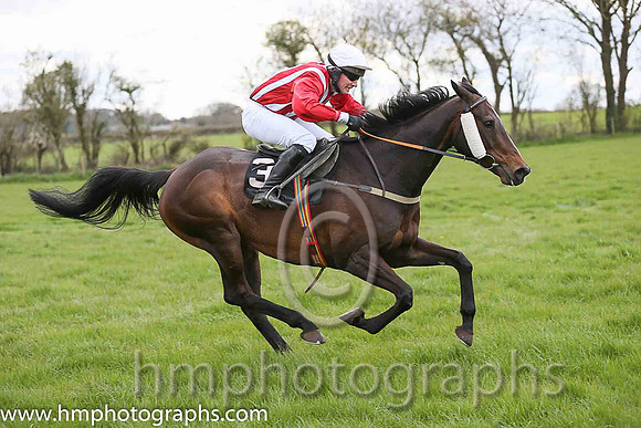 01st ANSEANACHAI CLISTE and M McConville ( 3 , RED  WHITE STRIPES; red, plain sleeves; white cap ) Trainer: Stephen McConville,, Owner : Michael McConville