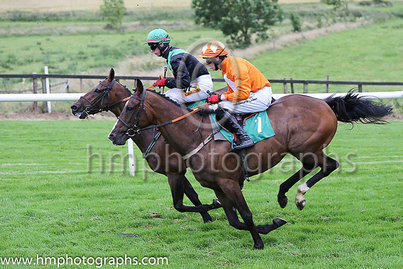 07th The Irritator and K M Donoghue ( 7 , orange, white diamond ) Trainer - P E Collins