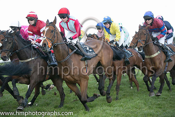 07th Azure Sky ( 2 , light blue, red seams ) and Miss K Harrington - Trainer : Mrs J Harrington - Owner : Ms Charlotte Musgrave