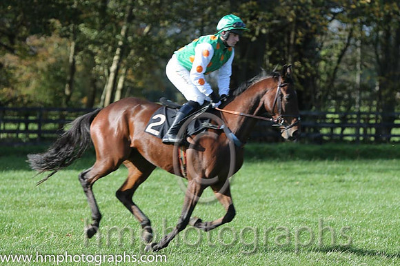 02 SprintingForGold and B O'Neill - - 02nd (2 ,emerald green, orange spots ) Trainer - Sean Thomas Doyle