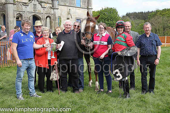 01st MAPLE MONS and B O'Neill ( 3 , RED,green chevrons; red, plain sleeves; red  green hooped cap ) Trainer: D.M. Christie,, Owner : David Charles  Arron Charles