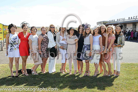 Third year Queen's and St Mary's students on a day out at Down Royal on May Day 2016